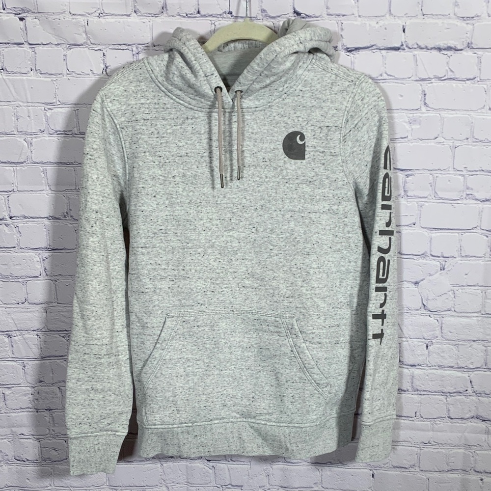 Carhartt Womens Relaxed Fit Pullover Hooded Sweatshirt Gray Sz M Casual Outdoor